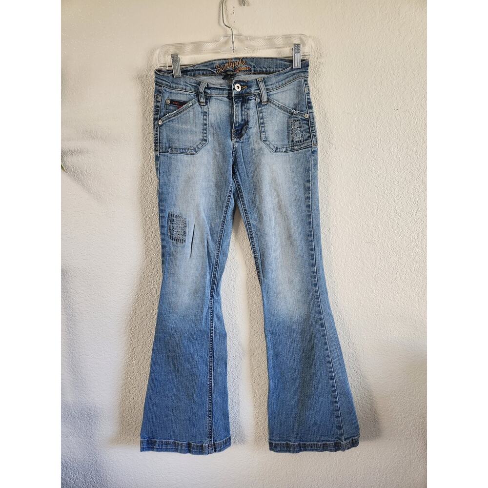 Y2k SouthPole Women's Flare Out Light Wash Denim Jeans-5